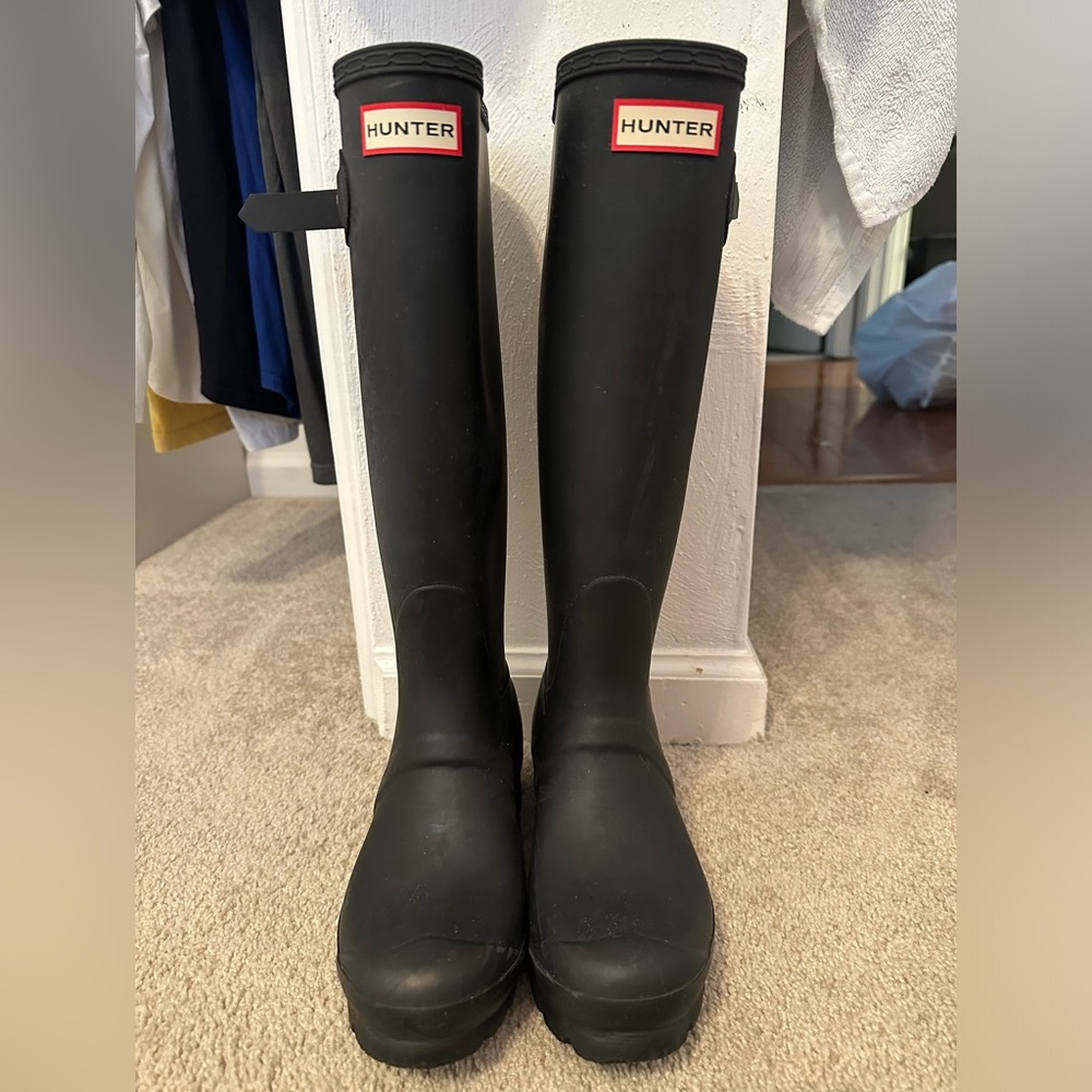 Matte Black Hunter Rain boots